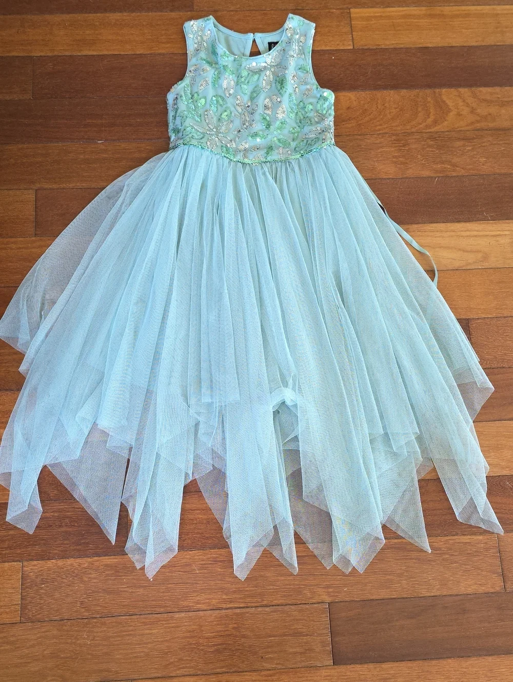 lilt Light Aqua Tulle Party Dress with Sequin Bodice